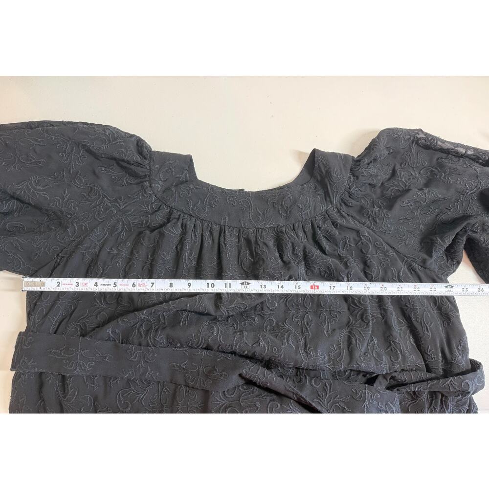 Anthropologie Eri + Ali Astrid Embroidered Dress Womens Size Large Black - Picture 8 of 12